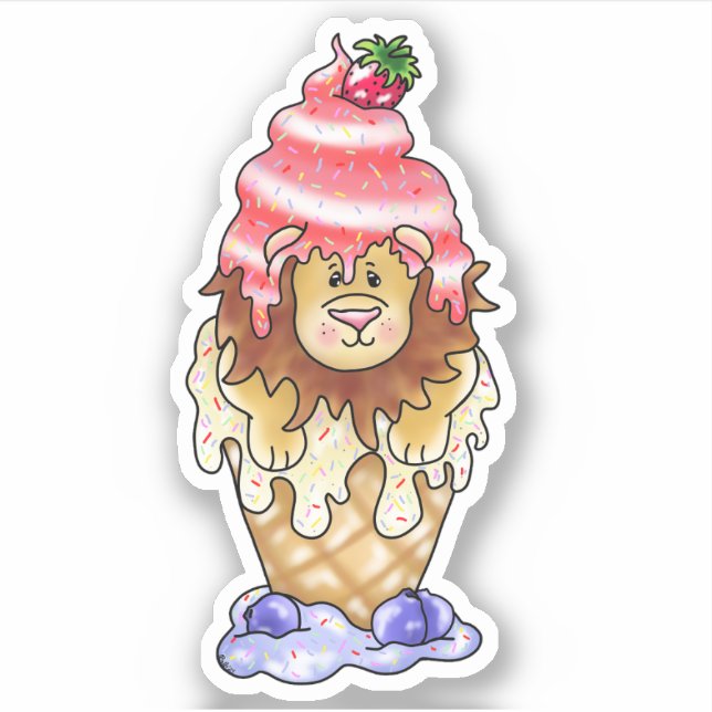 Cute Lion Ice cream Dessert | (Front)