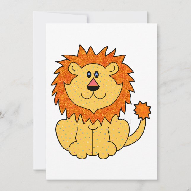 Cute Lion Invitation (Front)