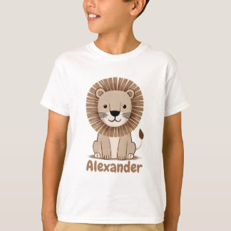 Cute Lion Kids Boys Name personalizable T-Shirt