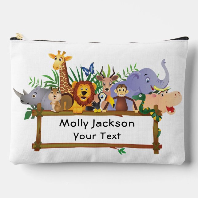 Cute Lion Kids' Personalized  Accessory Pouch (Front)