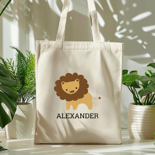 Cute Lion Kids' Personalized Tote Bag