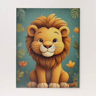 Cute Lion Nursery Jungle Animal Nursery Decor Safa Jigsaw Puzzle