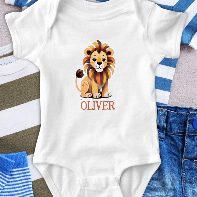  Cute Lion Personalized Baby Bodysuit (Creator Uploaded)