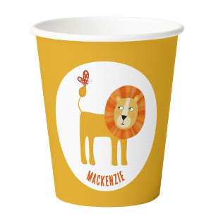 Cute Lion Personalized Paper Cups