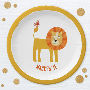 Cute Lion Personalized Paper Plate