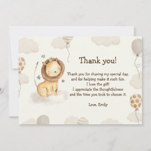 Cute lion watercolor Thank You Card