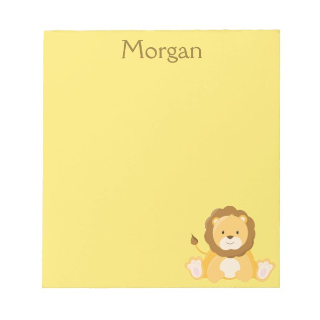 Cute Lion Yellow Notepad (Front)