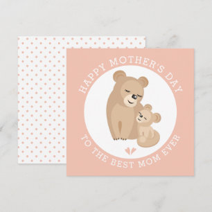 Cute lioness mother and baby pink Mothers Day  Holiday Card