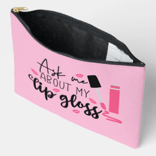 Cute lip gloss word art accessory pouch