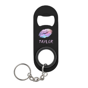 Cute Lips Glowing Personalize Keychain Bottle Opener