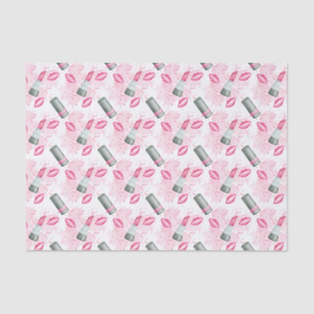 Cute lipstick and kisses pattern party tissue paper (Front)