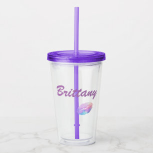 Cute Lipstick Print Acrylic Tumbler