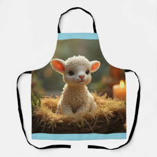 CUTE LITTE LAMB IN THE MANGER APRON