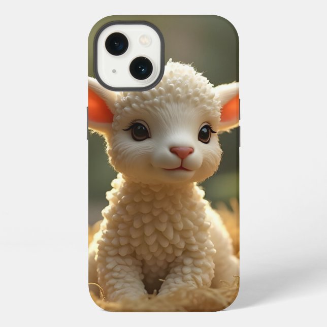 CUTE LITTE LAMB IN THE MANGER iPhone CASE (Back)