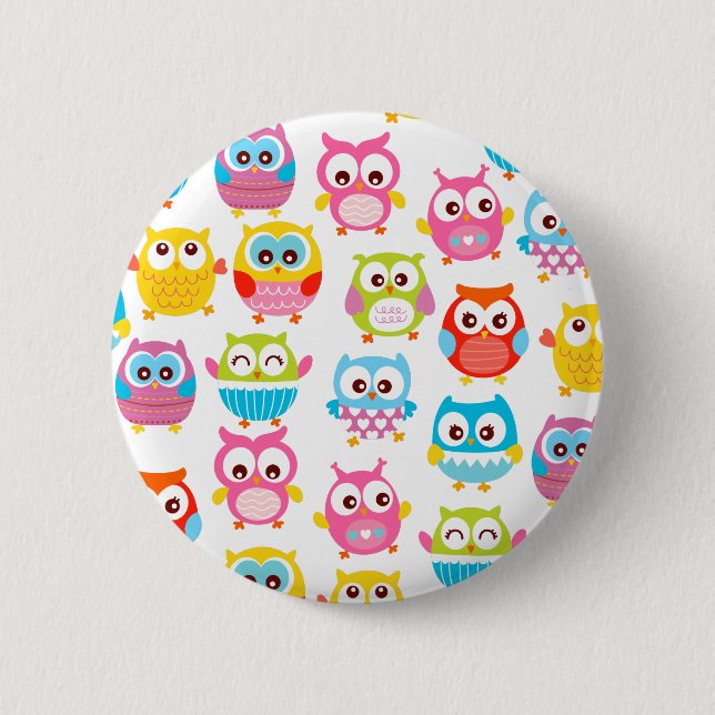 Cute Litte Owls 2 Inch Round Button (Front)