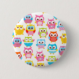 Cute Litte Owls 2 Inch Round Button