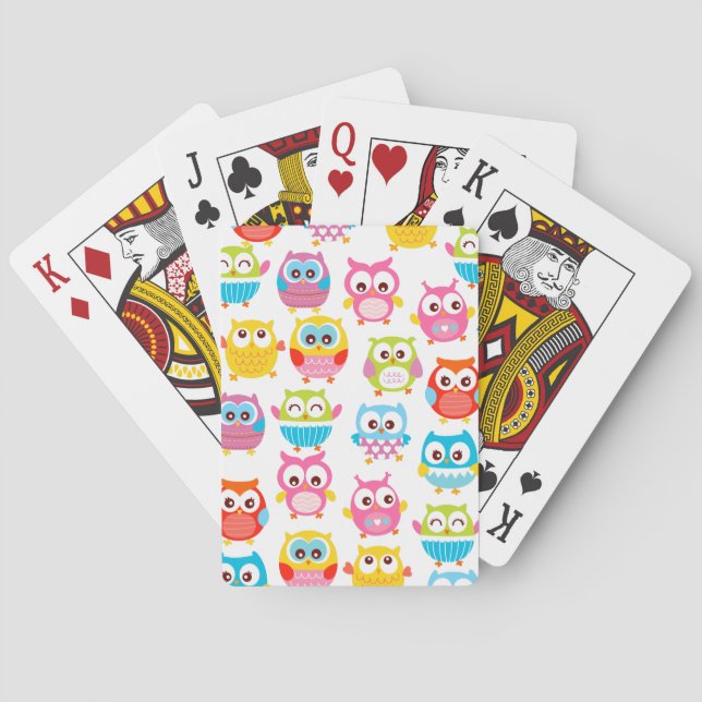 Cute Litte Owls Playing Cards (Back)