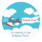 Cute Little Airplane Boy Birthday Sticker