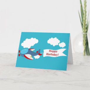 Cute Little Airplane Boy Greeting Card