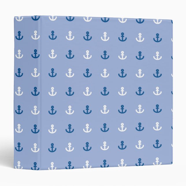 Cute Little Anchor Pattern Binder (Front/Spine)