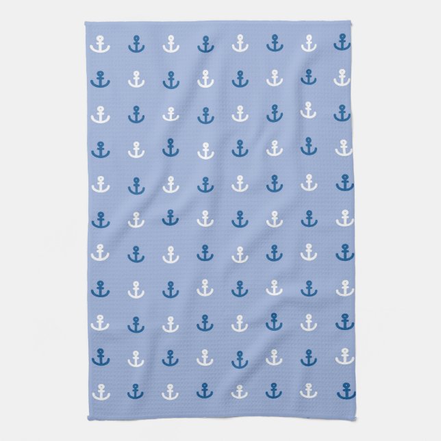 Cute Little Anchor Pattern Kitchen Towel (Vertical)