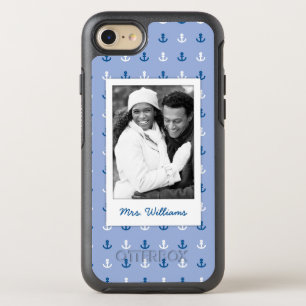 Cute Little Anchor Pattern   Your Photo & Name OtterBox Symmetry iPhone 8/7 Case