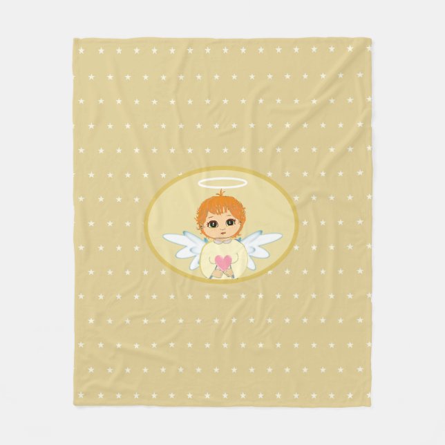 Cute Little Angel Fleece Blanket (Front)