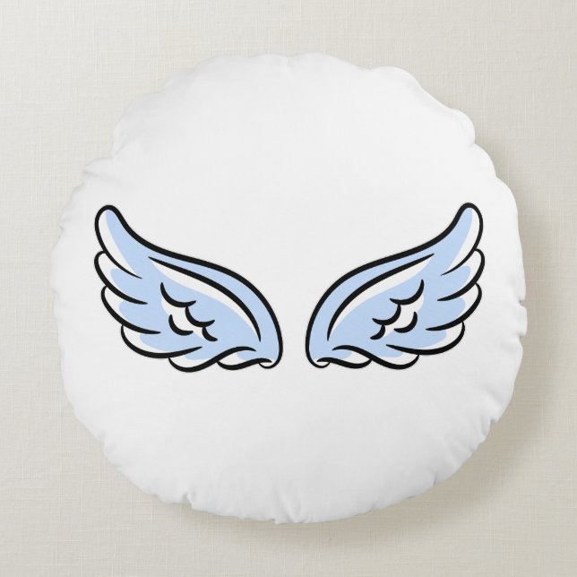 Cute Little Angel’s Wings Round Pillow (Front)