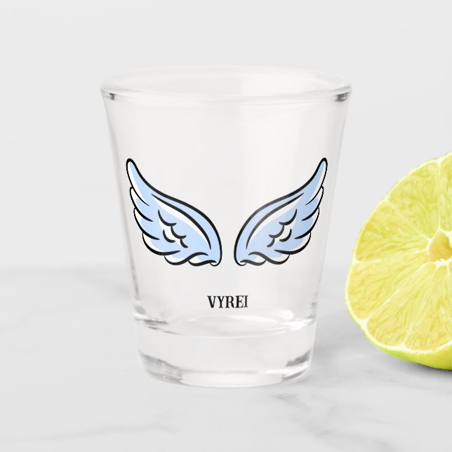 Cute Little Angel’s Wings Shot Glass (Front)