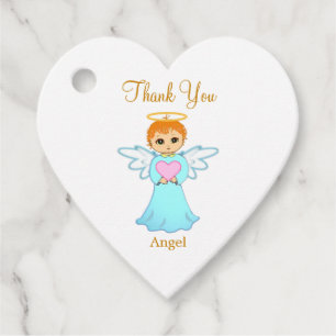 Cute little angel thank you on white favour tags