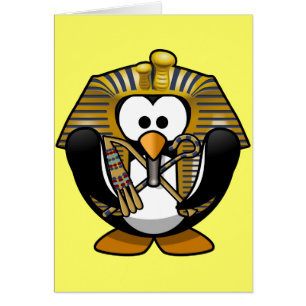 Cute little animated pharaoh penguin