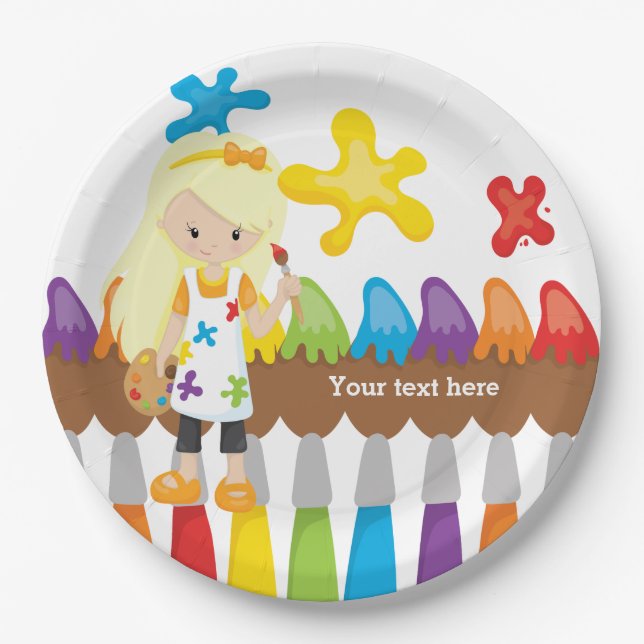 Cute Little Artist Paper Plate (Front)