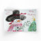 Cute Little Artistic Snowman Folded Holiday Card