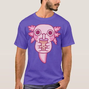 Cute Little Axolotl Drinking Bubble Tea T-Shirt