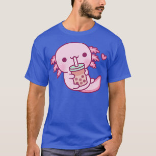 Cute Little Axolotl Loves Bubble Tea T-Shirt
