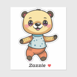 Cute Little Baby Bear Dancing With A Smile