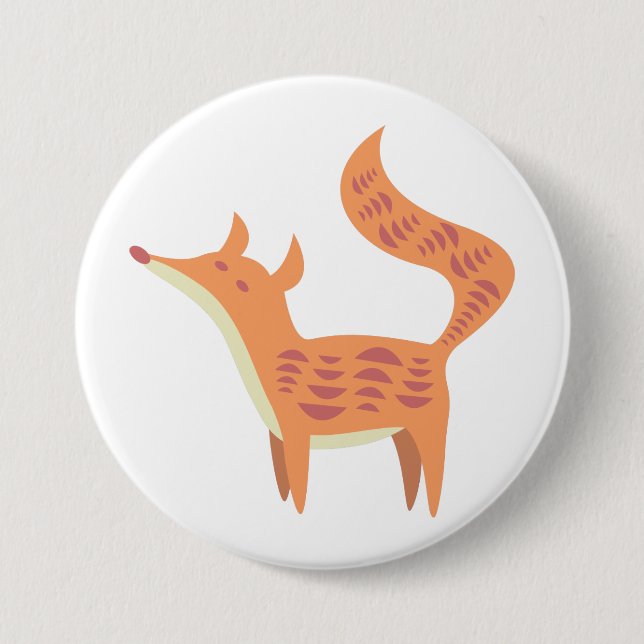 Cute little baby fox 3 inch round button (Front)