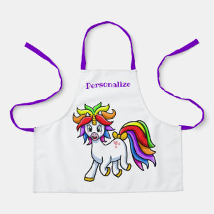 Cute Little Baby Unicorn Rainbow Colours Kid's Apron