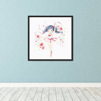 Cute little ballerina girl canvas print