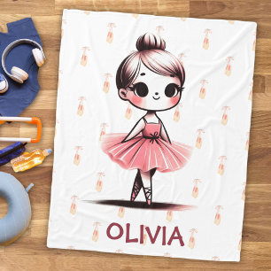 Cute Little Ballerina Girl Fleece Blanket