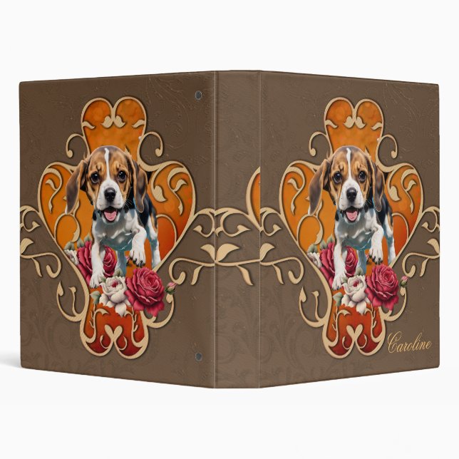 Cute little Beagle.  Binder (Background)