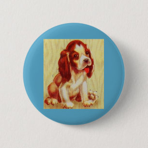 cute little beagle puppy 2 inch round button