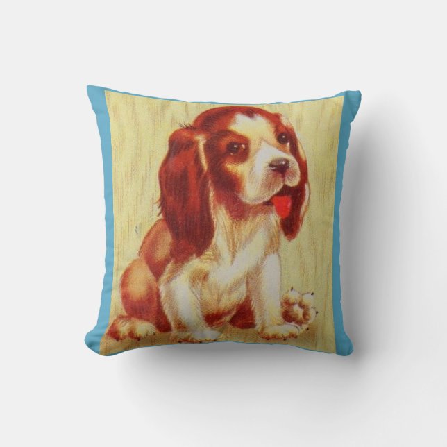 cute little beagle puppy throw pillow (Front)