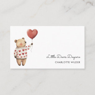 Cute Little Bear Carte de visite de garderie
