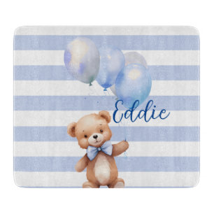 Cute Little Bear in Blue Cutting Board