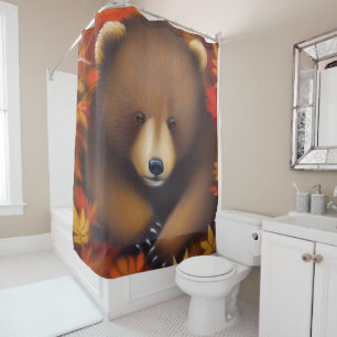  Cute Little Bear Shower Curtain