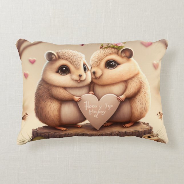 Cute little bears cartoon    accent pillow (Front)