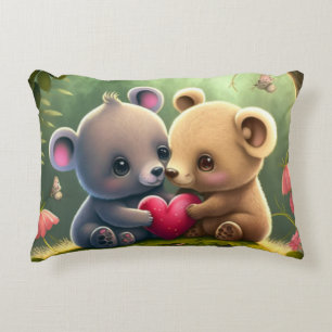 Cute little bears cartoon  accent pillow