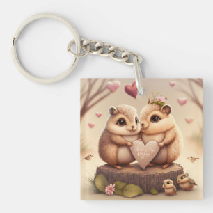 Cute little bears cartoon accent pillow keychain