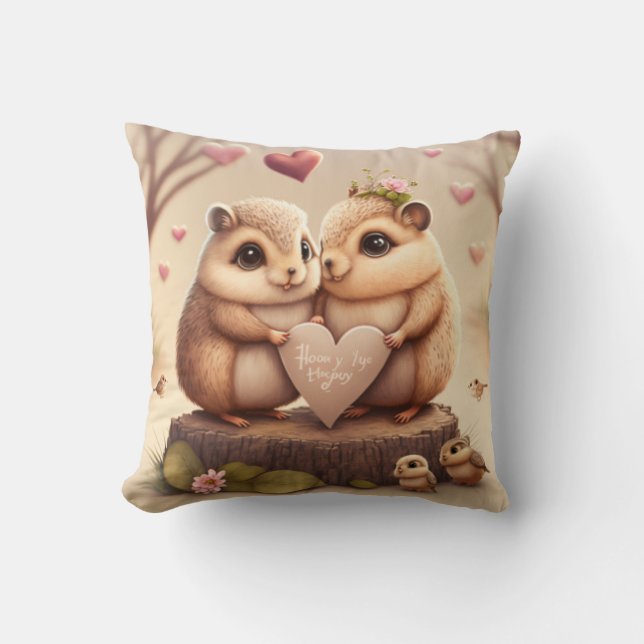 Cute little bears cartoon  throw pillow (Front)